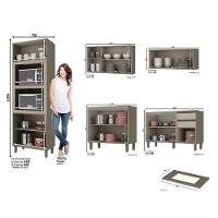 Cozinha Modulada Connect 5 Peças Duna/cristal Com Torre Quente 2 Fornos - Móveis Henn Duna/cristal - 4