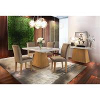 Conjunto Sala De Jantar Luna 120 Mdf Com 4 Cadeiras - 1