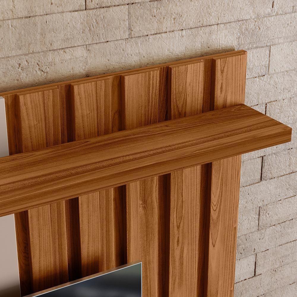 Home Suspenso Vegas 160cm Grigio Fosco/cinamomo Mel Para Tv Até 65” - Mobler Grigio Fosco/cinamomo Mel - 3