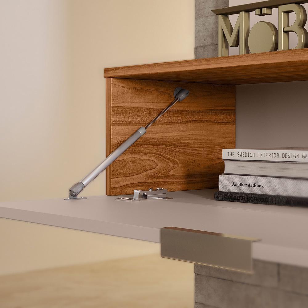 Home Suspenso Vegas 160cm Grigio Fosco/cinamomo Mel Para Tv Até 65” - Mobler Grigio Fosco/cinamomo Mel - 4