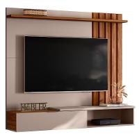 Home Suspenso Vegas 160cm Grigio Fosco/cinamomo Mel Para Tv Até 65” - Mobler Grigio Fosco/cinamomo Mel - 1