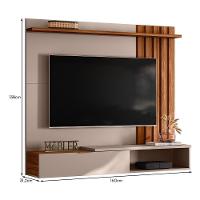 Home Suspenso Vegas 160cm Grigio Fosco/cinamomo Mel Para Tv Até 65” - Mobler Grigio Fosco/cinamomo Mel - 6