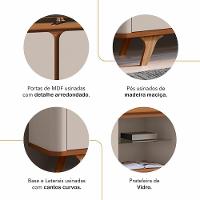 Rack Bancada Roma 217cm Cedro/off White Para Tv Até 60” - Casa D Cedro/off White