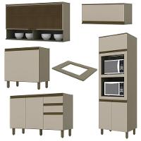 Cozinha Completa 5 Peças Connect Duna/cristal Com Aéreo Basculante Vidro - Móveis Henn Duna/cristal - 3