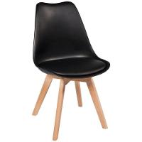 Conjunto 04 Cadeiras Eames Wood Leda Design Preta - 2