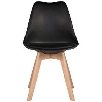 Conjunto 04 Cadeiras Eames Wood Leda Design Preta