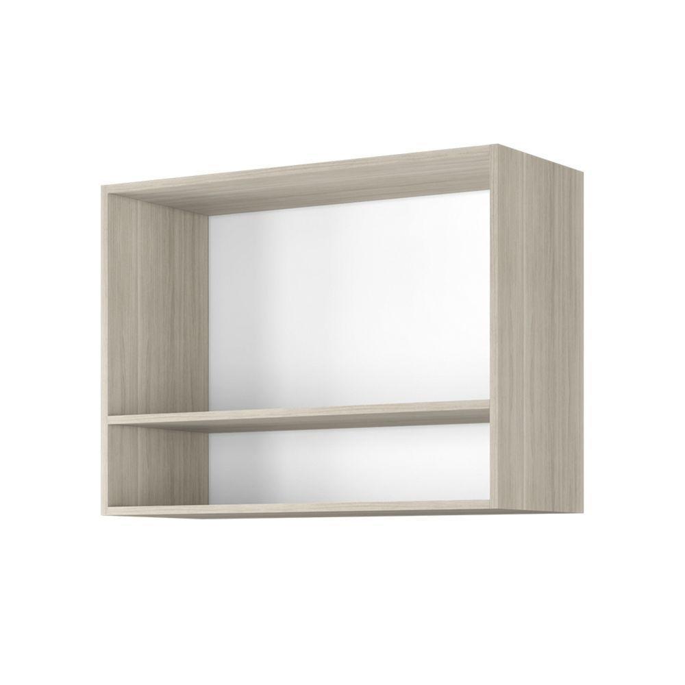 Armario Aereo Cozinha 2 Portas 0,80 Cm Com Nicho Alice Elmo/branco Hr Móveis - 3