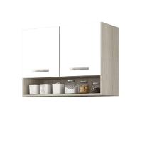 Armario Aereo Cozinha 2 Portas 0,80 Cm Com Nicho Alice Elmo/branco Hr Móveis - 2