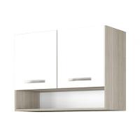 Armario Aereo Cozinha 2 Portas 0,80 Cm Com Nicho Alice Elmo/branco Hr Móveis