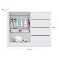 Quarto De Bebê Eloá Com Berço Americano Tutto New Branco Acetinado E Colchão Gazin – Phoenix Baby - 5