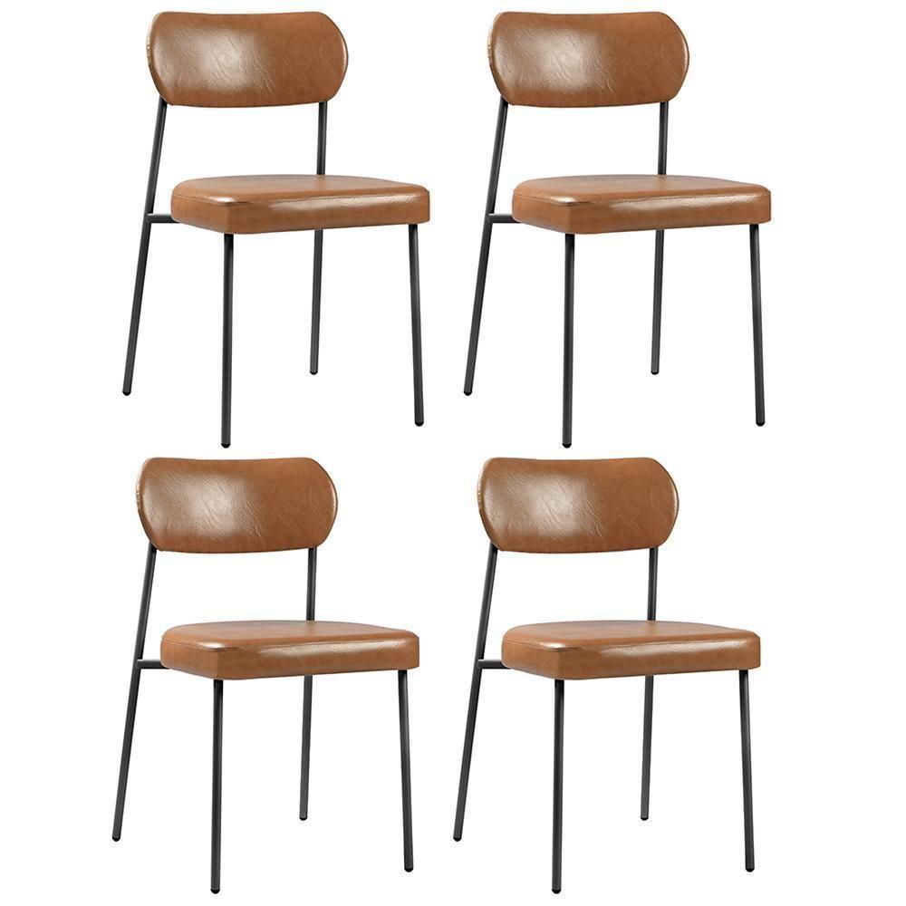 Conjunto 4 Cadeiras Lavínia Couríssimo Amarula/aço Preto - Salaone Couríssimo Amarula/aço Preto - 1