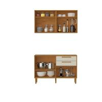 Cozinha Lorena 7 Portas 2 Gavetas Kaiki Móveis - Nature/off - 3