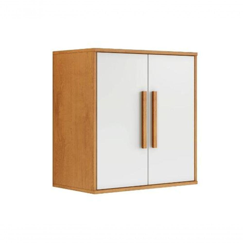 Armário Aéreo 2 Portas Lorena Kaiki Móveis - Nature/off - 2