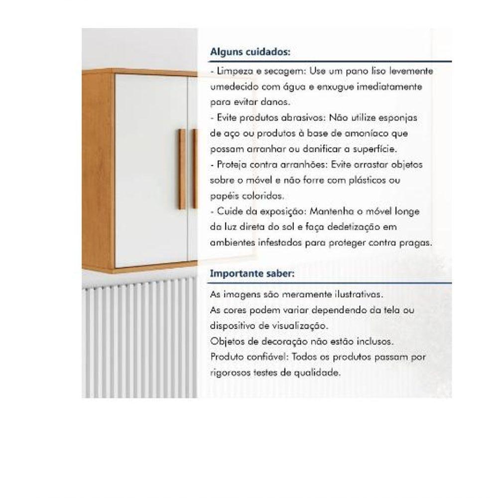 Armário Aéreo 2 Portas Lorena Kaiki Móveis - Nature/off - 6