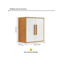 Armário Aéreo 2 Portas Lorena Kaiki Móveis - Nature/off