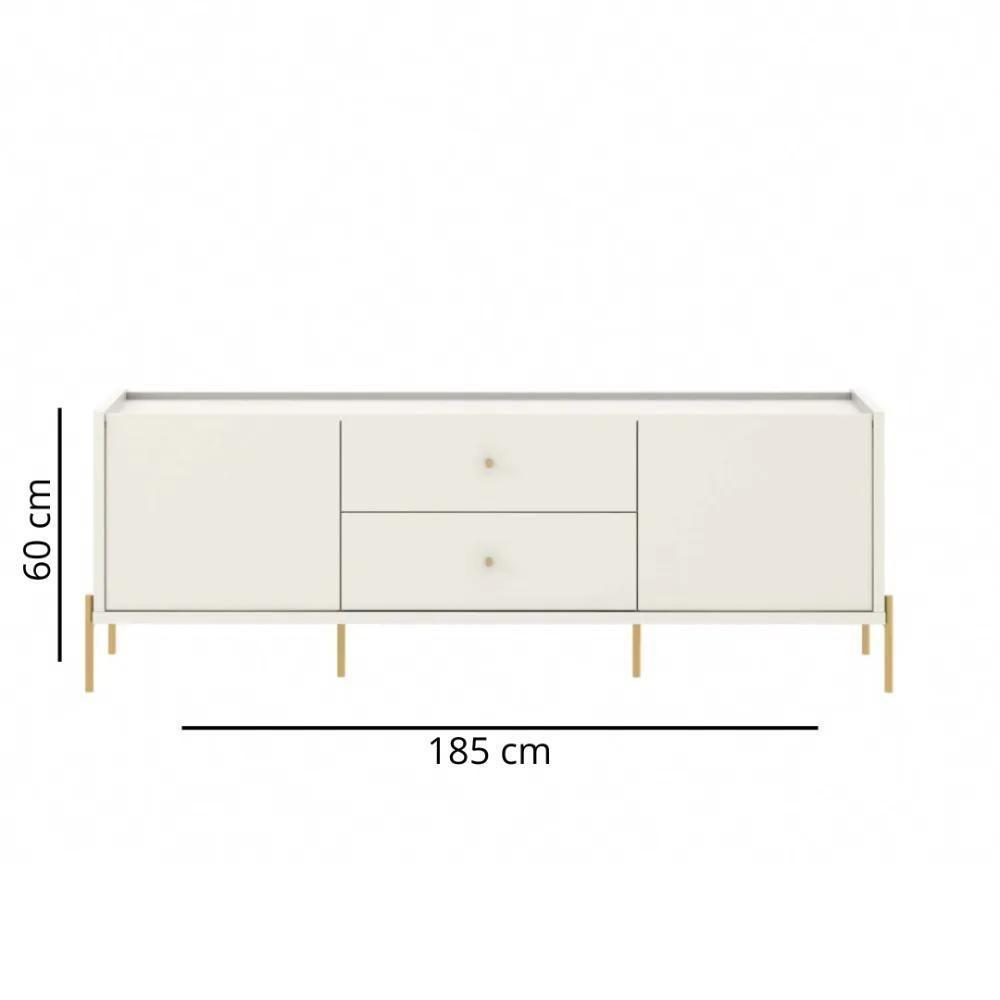 Rack Para Tv Até 75 Polegadas 2 Portas 2 Gavetas Jasper Off White 185cm - 2