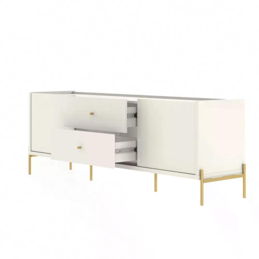 Rack Para Tv Até 75 Polegadas 2 Portas 2 Gavetas Jasper Off White 185cm - 3