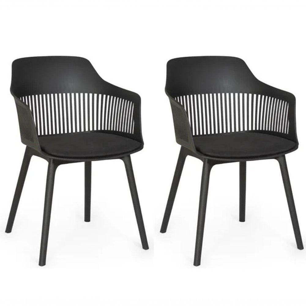 Kit 2 Cadeiras Polipropileno Marcela Montreal Preta Cozinha Jantar - 1