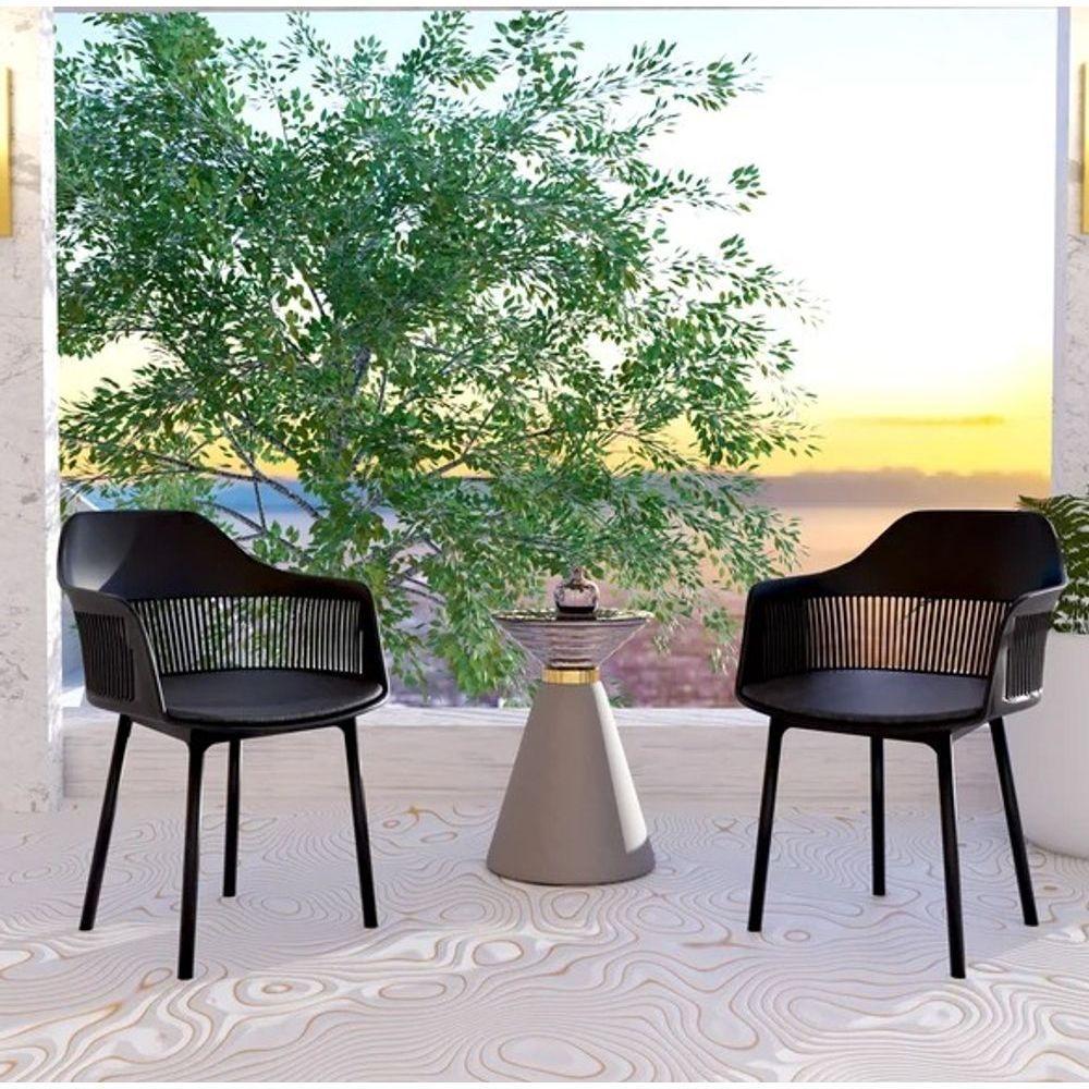 Kit 2 Cadeiras Polipropileno Marcela Montreal Preta Cozinha Jantar - 5