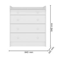 Jogo De Quarto Infantil Doce Sonho Guarda Roupa 2 Portas E Cômoda Trocador Branco - Qmovi Branco - 5