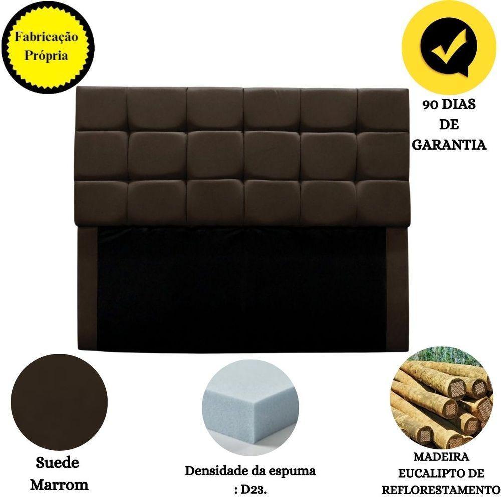 Cabeceira Cama Box Estofada Solteiro 90 Cm Costa Rica Suede Marrom - 4