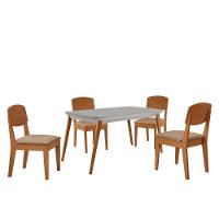 Mesa De Jantar Copper 120cm Tampo Mdf Vidro 4 Cad Copper Turim 07 /off /naturale /serig Off - 2