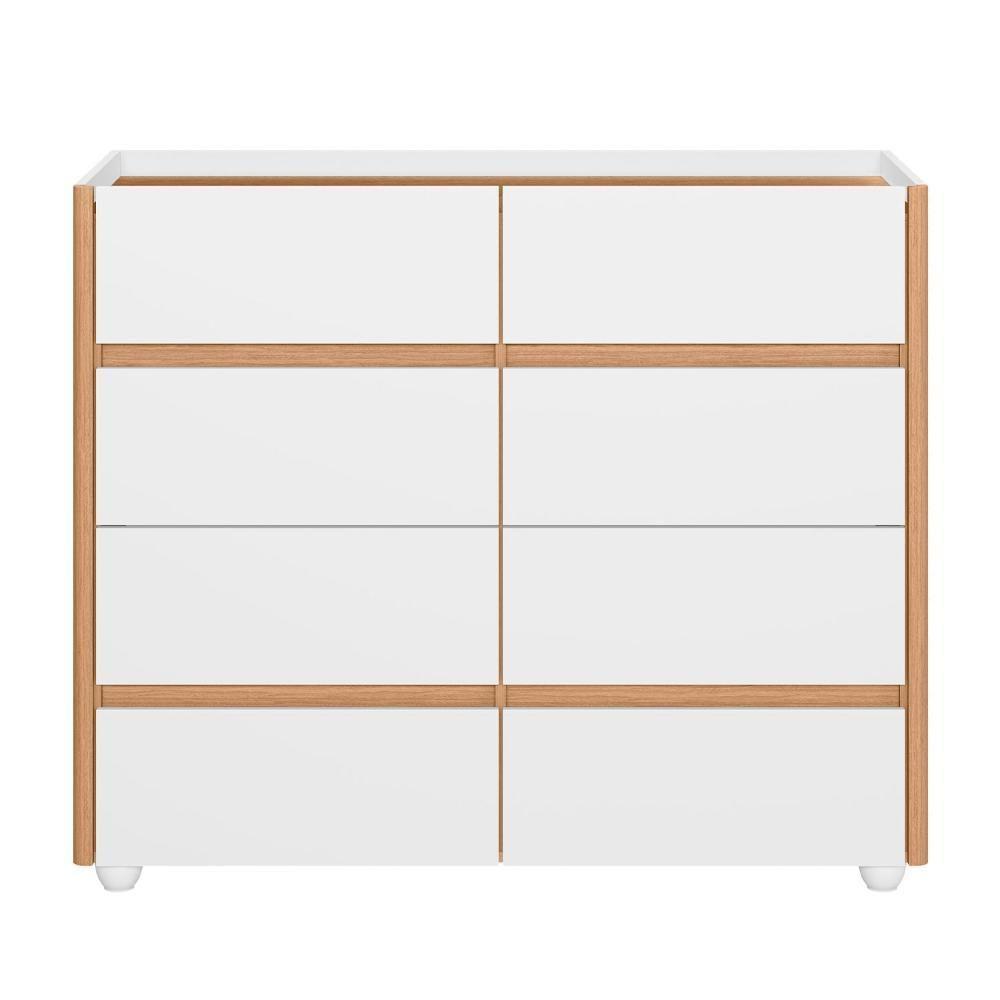 Cômoda Aparador Infinite 8 Gavetas Branco/freijó - Móveis Albatroz Branco/freijó - 3