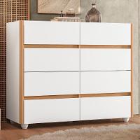 Cômoda Aparador Infinite 8 Gavetas Branco/freijó - Móveis Albatroz Branco/freijó - 2