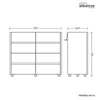 Cômoda Aparador Infinite 8 Gavetas Branco/freijó - Móveis Albatroz Branco/freijó - 5