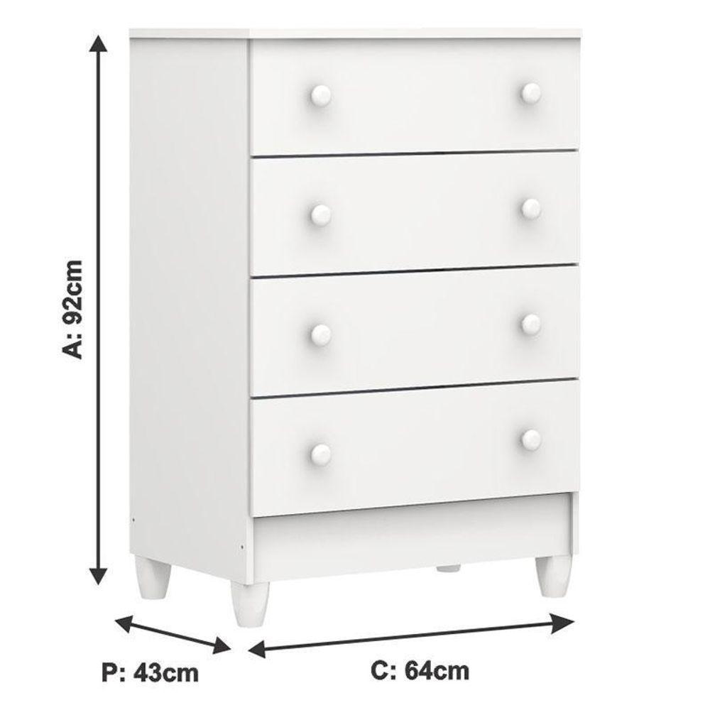 Berço Americano Mini Cama E Cômoda Mel Flat Branco Brilho Com Colchão Ortobom - Carolina - 8