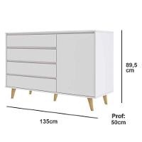 Berço Americano Ludmila E Cômoda Gran Lorena Branco Acetinado Bétula Com Colchão Ortobom – Carolina Baby - 8