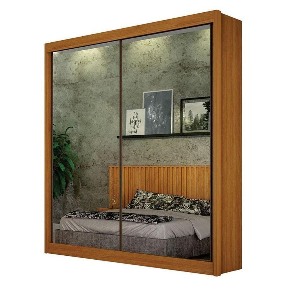 Guarda Roupa 2 Portas 2 Espelhos São Paulo Gold Cinamomo – Leifer Móveis - 1