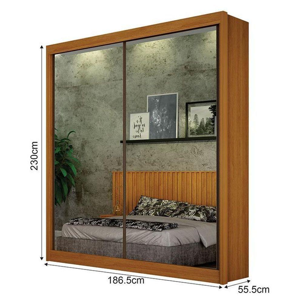 Guarda Roupa 2 Portas 2 Espelhos São Paulo Gold Cinamomo – Leifer Móveis - 4