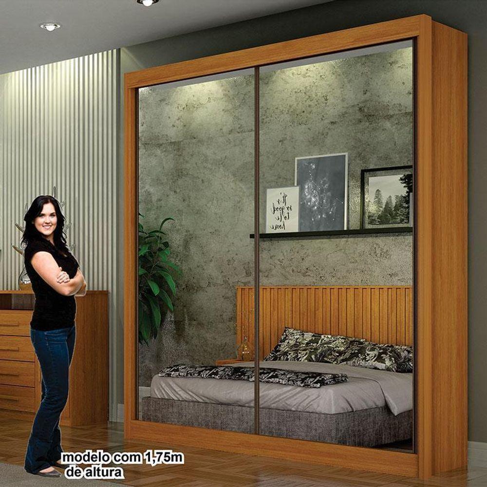 Guarda Roupa 2 Portas 2 Espelhos São Paulo Gold Cinamomo – Leifer Móveis - 5