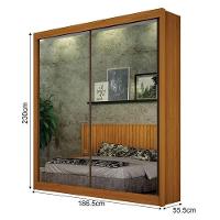 Guarda Roupa 2 Portas 2 Espelhos São Paulo Gold Cinamomo – Leifer Móveis