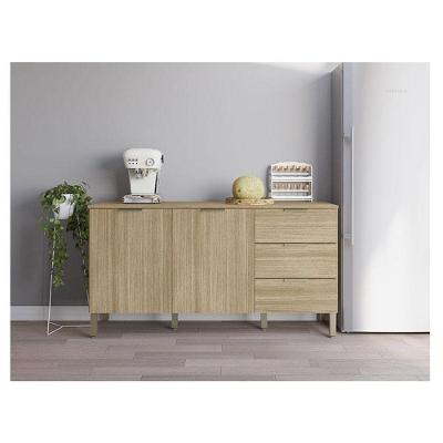 Balcão De Pia Ambiente Glam 160 Cm Com Tampo Freijó - Kits Paraná