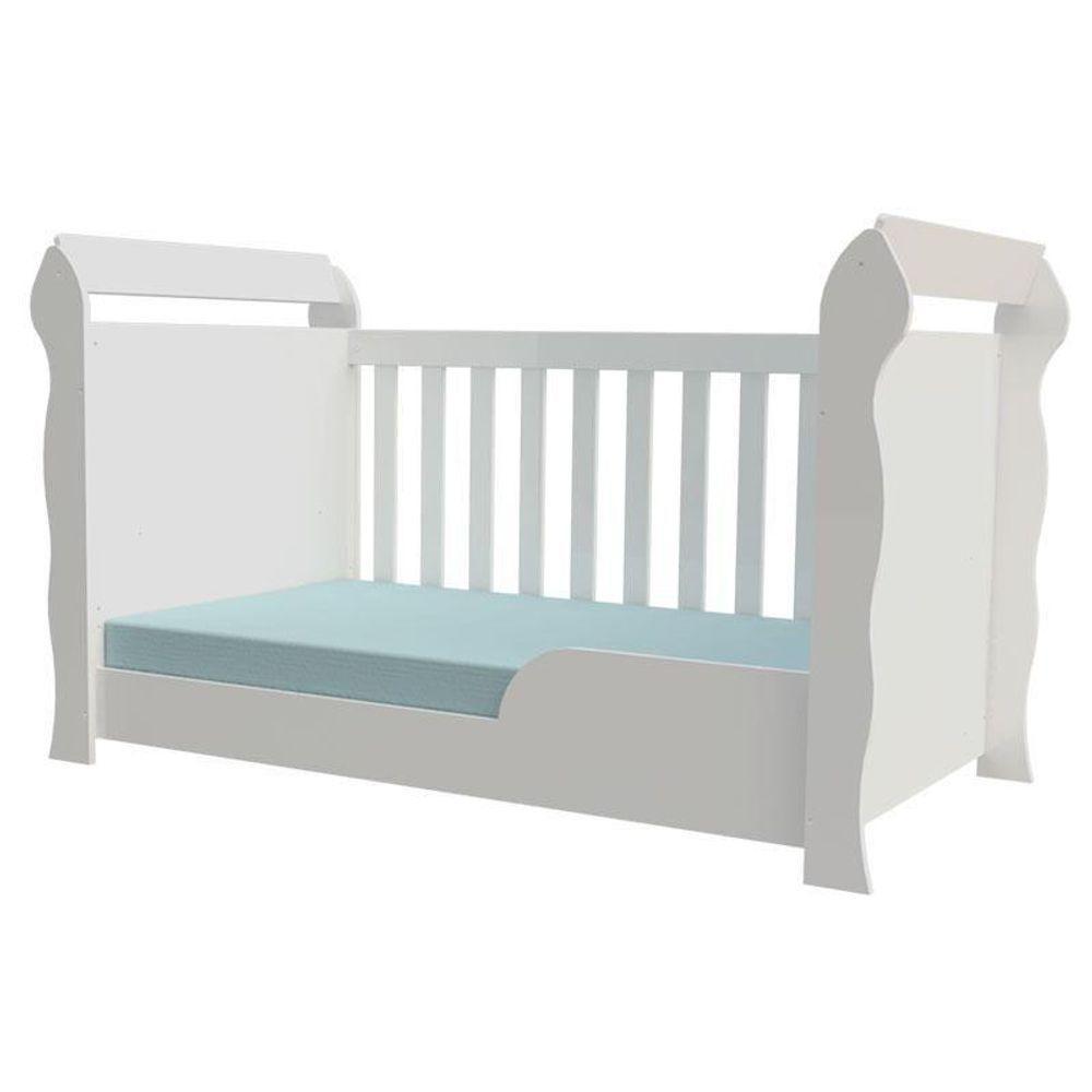Quarto De Bebê Duda 4 Portas E Berço Americano Lara Branco Brilho Com Colchão Gazin – Phoenix Baby - 4