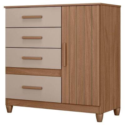 Kit Guarda Roupa Solteiro Aruba e Vênus 6 Portas 8 Gavetas Carvalho Fendi Fosco
