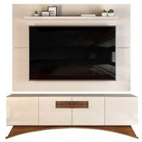 Rack Aurora 4 Portas Com Painel Para Tv Até 70 Polegadas Vitório Off White 180cm - 1