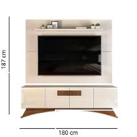 Rack Aurora 4 Portas Com Painel Para Tv Até 70 Polegadas Vitório Off White 180cm - 3