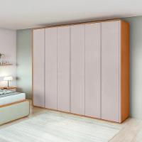Guarda Roupa Casal 6 Portas 6 Gavetas Loop Amêndoa Clean E Off White - 2