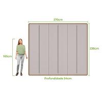 Guarda Roupa Casal 6 Portas 6 Gavetas Loop Amêndoa Clean E Off White - 3