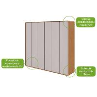 Guarda Roupa Casal 6 Portas 6 Gavetas Loop Amêndoa Clean E Off White - 6