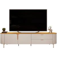 Rack Para Tv Até 75 Polegadas 2 Portas 2 Gavetas Com Led Celine Off White 240cm - 1