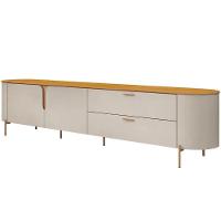 Rack Para Tv Até 75 Polegadas 2 Portas 2 Gavetas Com Led Celine Off White 240cm - 2