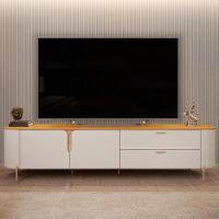 Rack Para Tv Até 75 Polegadas 2 Portas 2 Gavetas Com Led Celine Off White 240cm - 7