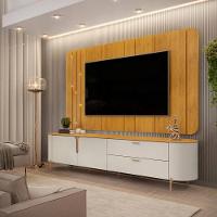 Rack Para Tv Até 75 Polegadas 2 Portas 2 Gavetas Com Led Celine Off White 240cm - 8