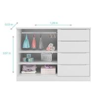 Quarto De Bebê Blenda Com Berço Americano Maya Branco Acetinado Com Colchão Ortobom - Phoenix Baby - 6