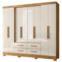 Guarda Roupa Casal San Lorenzo Com Espelho E Cômoda Vênus Com Pés Freijó Off White – Moval - 7