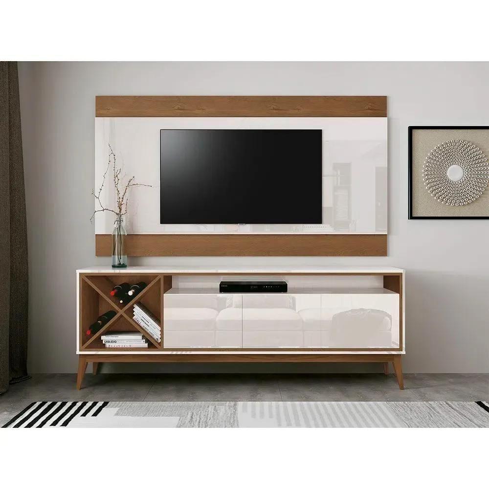 Painel Para Tv Até 65 Polegadas Merlot Off White E Naturale 178cm - 2